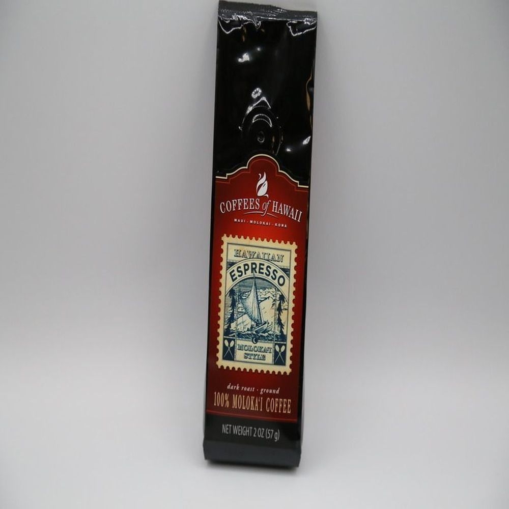 Coffees Of Hawaii Molokai Espresso 100 Percent Hawaiian Ground Coffee, 2 Ounce -- 20 per case