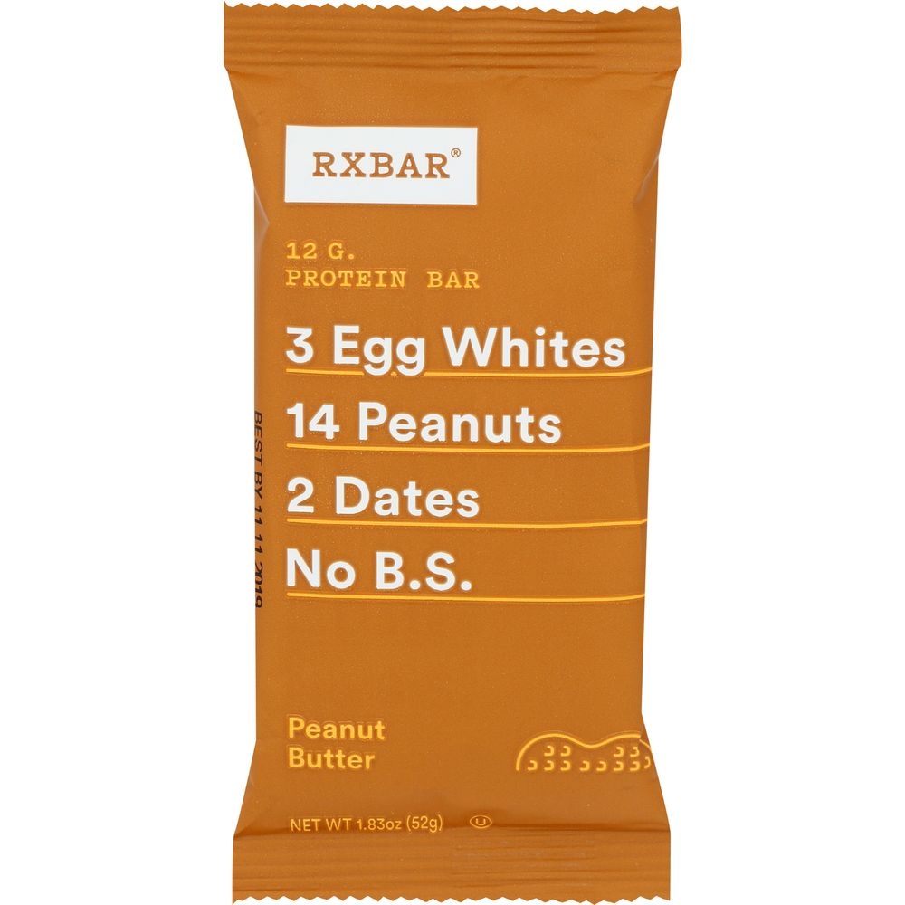 Rxbar Peanut Butter Protein Bar, 1.83 Ounce -- 12 per case.