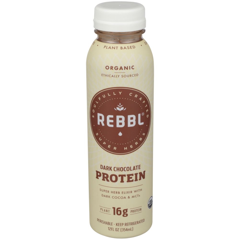 Rebbl Organic Dark Chocolate Protein Elixir, 12 Fluid Ounce -- 12 per case.
