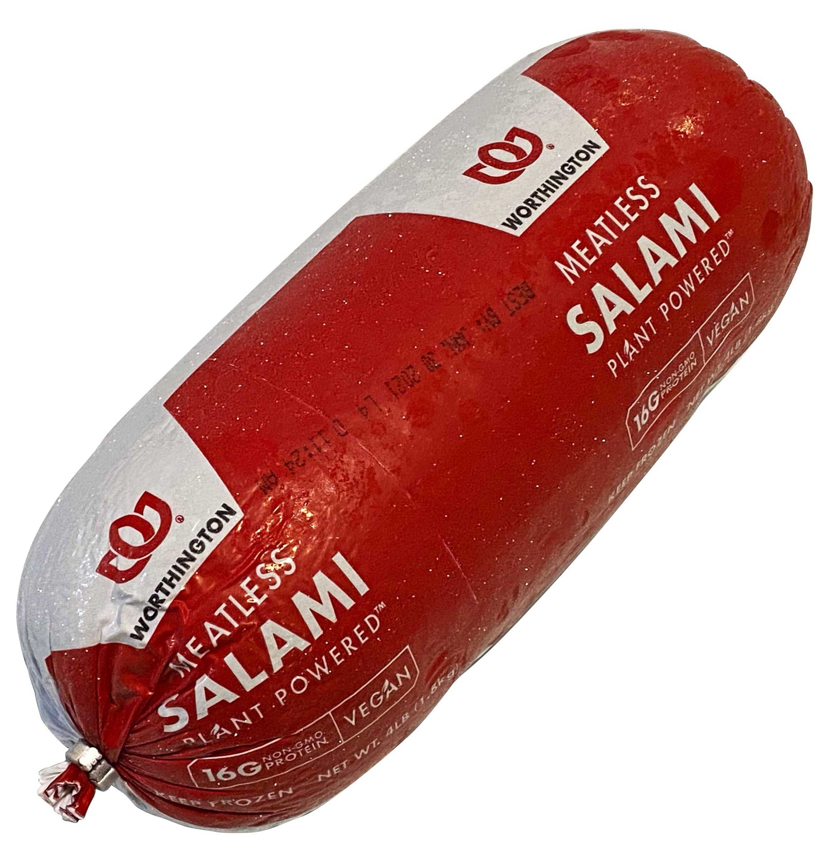 Worthington Plant Based Vegan Salami Roll, 4 Pound -- 4 per case