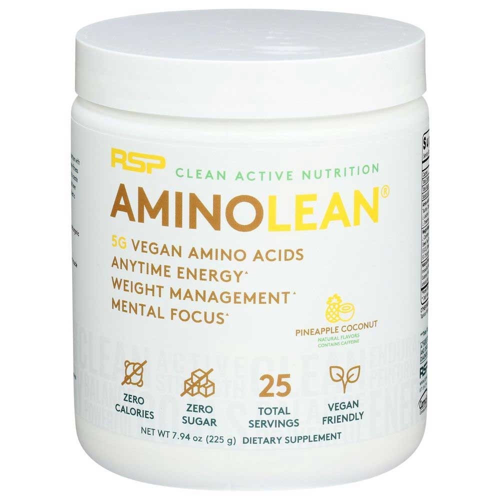 RSP Aminolean Pineapple Coconut Vegan Pre Workout Powder, 7.94 Ounce