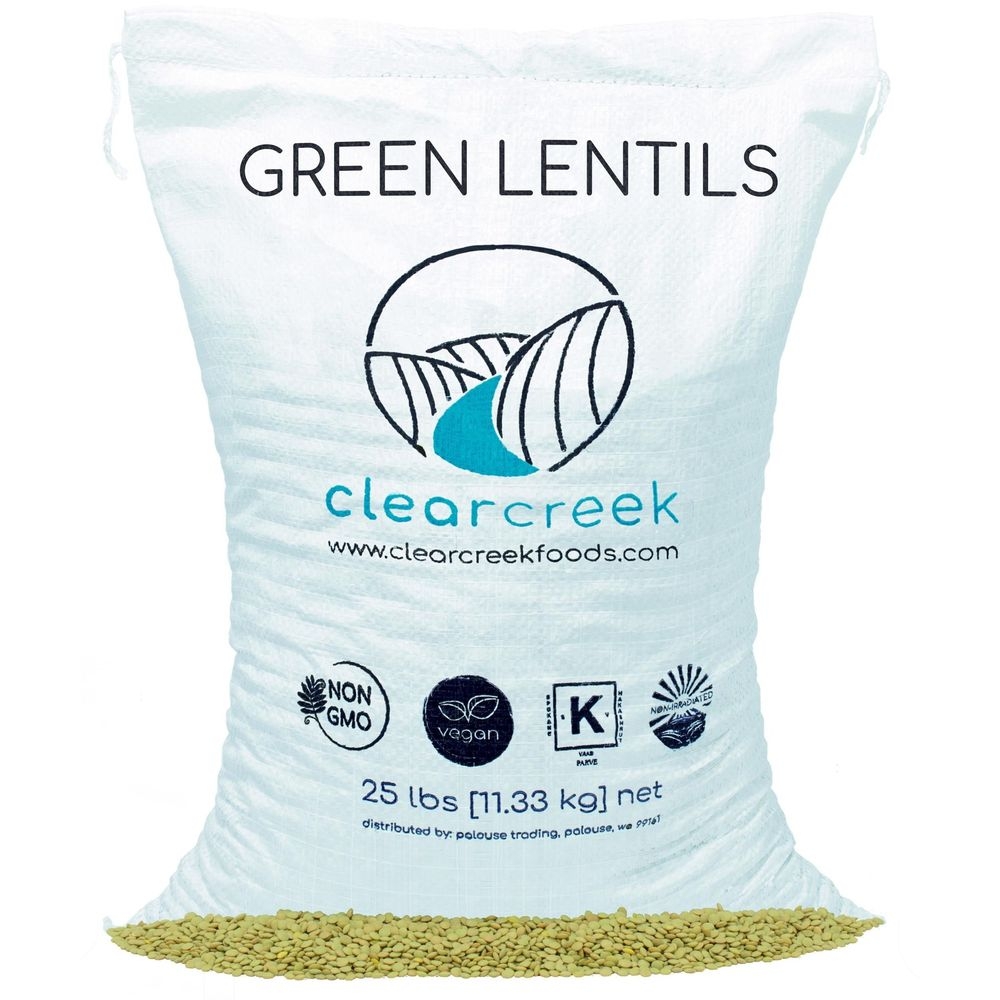 Clear Creek Green Lentils, 25 Pound