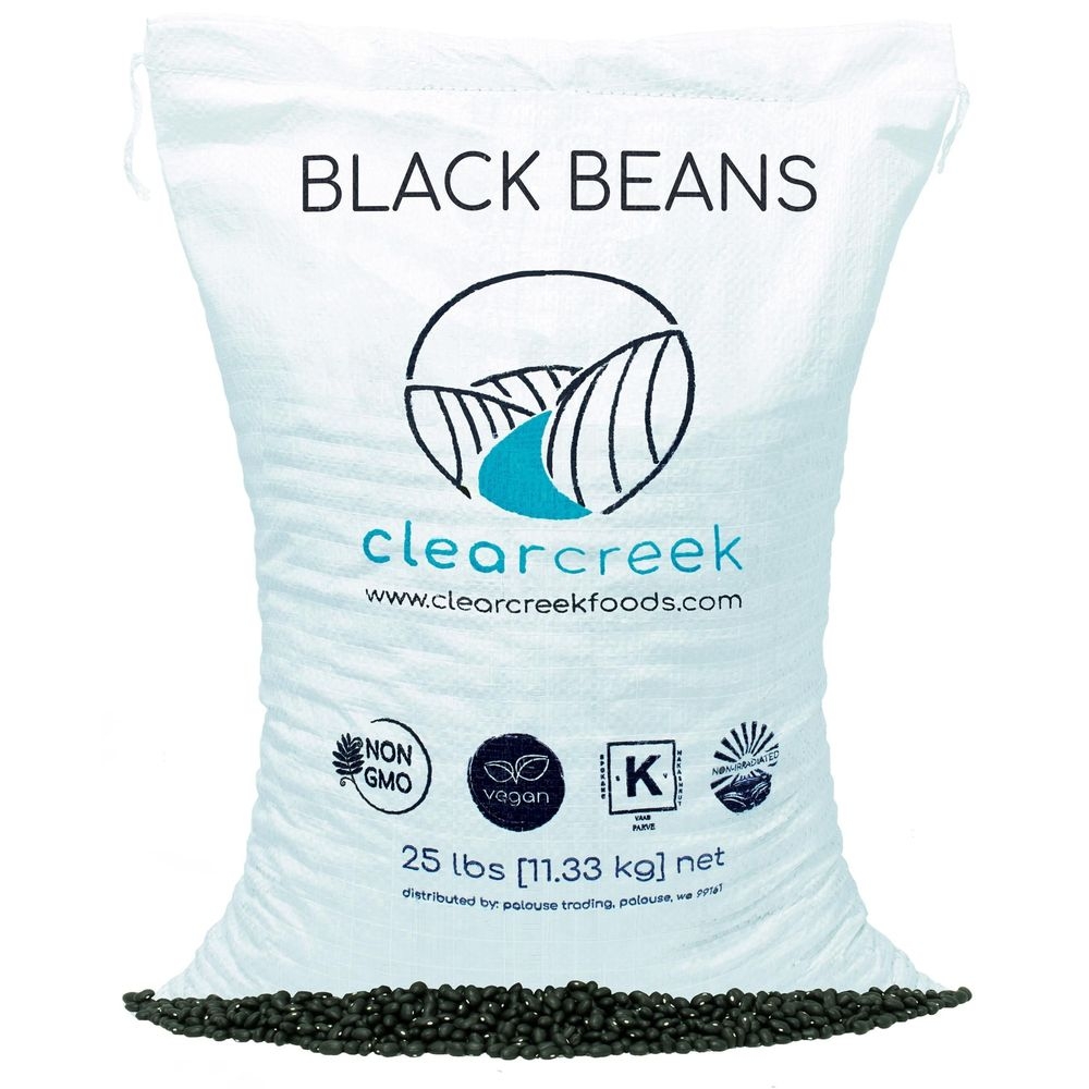 Clear Creek Black Beans, 25 Pound