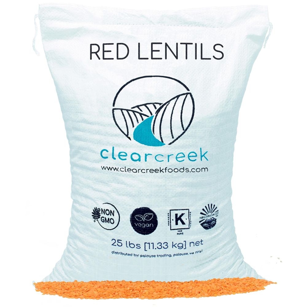 Clear Creek Red Lentils, 25 Pound