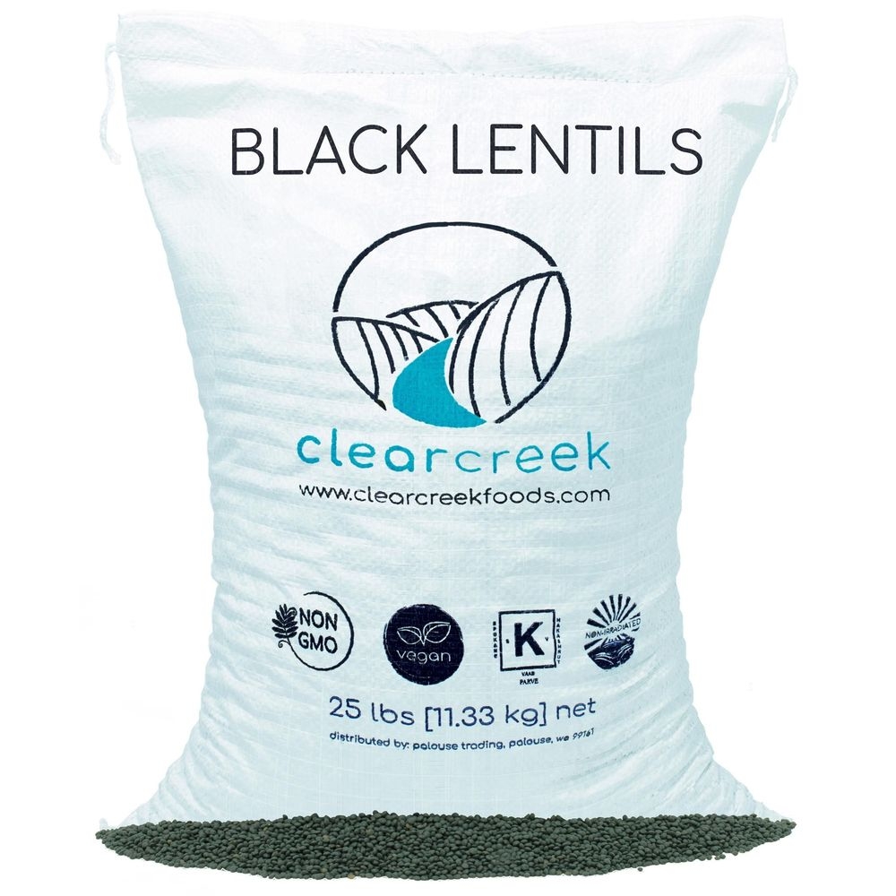 Clear Creek Black Lentils, 25 Pound