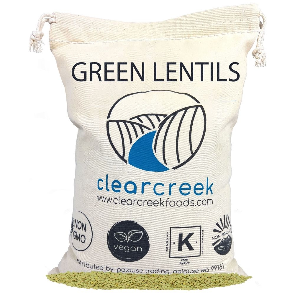 Clear Creek Green Lentils, 4 Pound Drawstring Bag