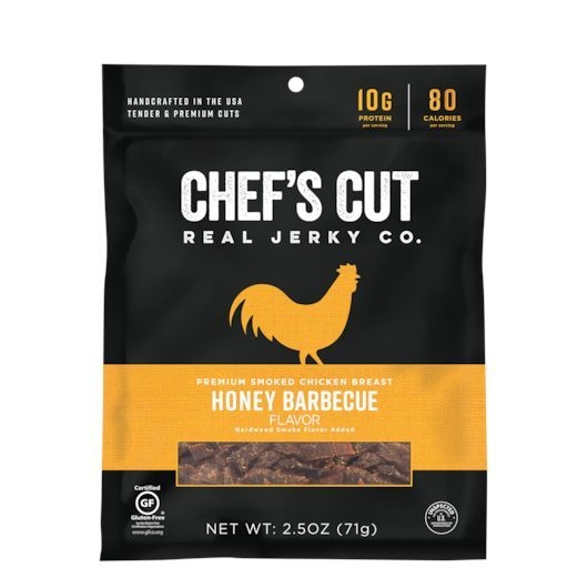 Chefs Cut Real Jerky Co. Honey Barbeque Smoked Chicken Breast - Clip Strip, 2.5 Ounce -- 12 per case