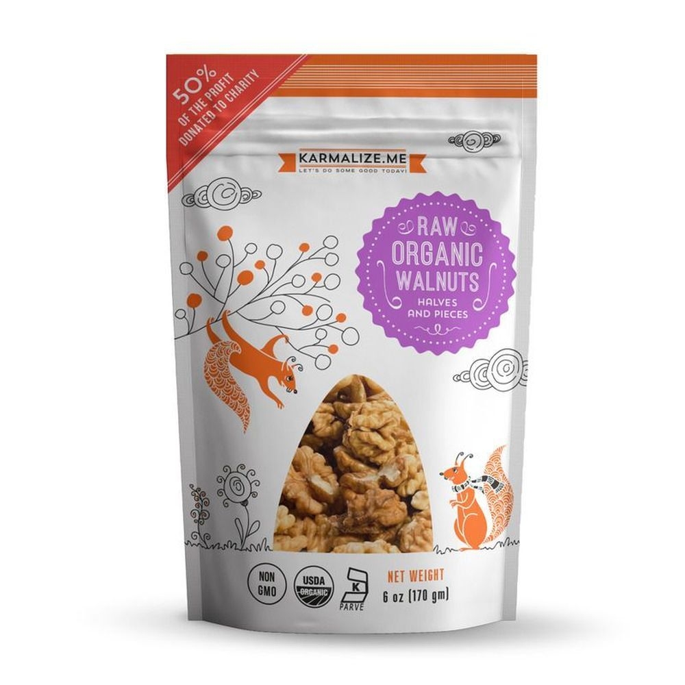 Karmalize Me Organic Walnuts Halves and Pieces, 6 Ounce -- 12 per case