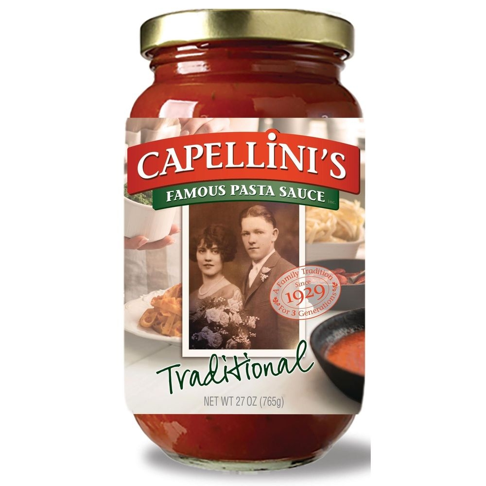 Capellinis Famous Traditional Pasta Sauce, 27 Ounce Jar -- 12 per case