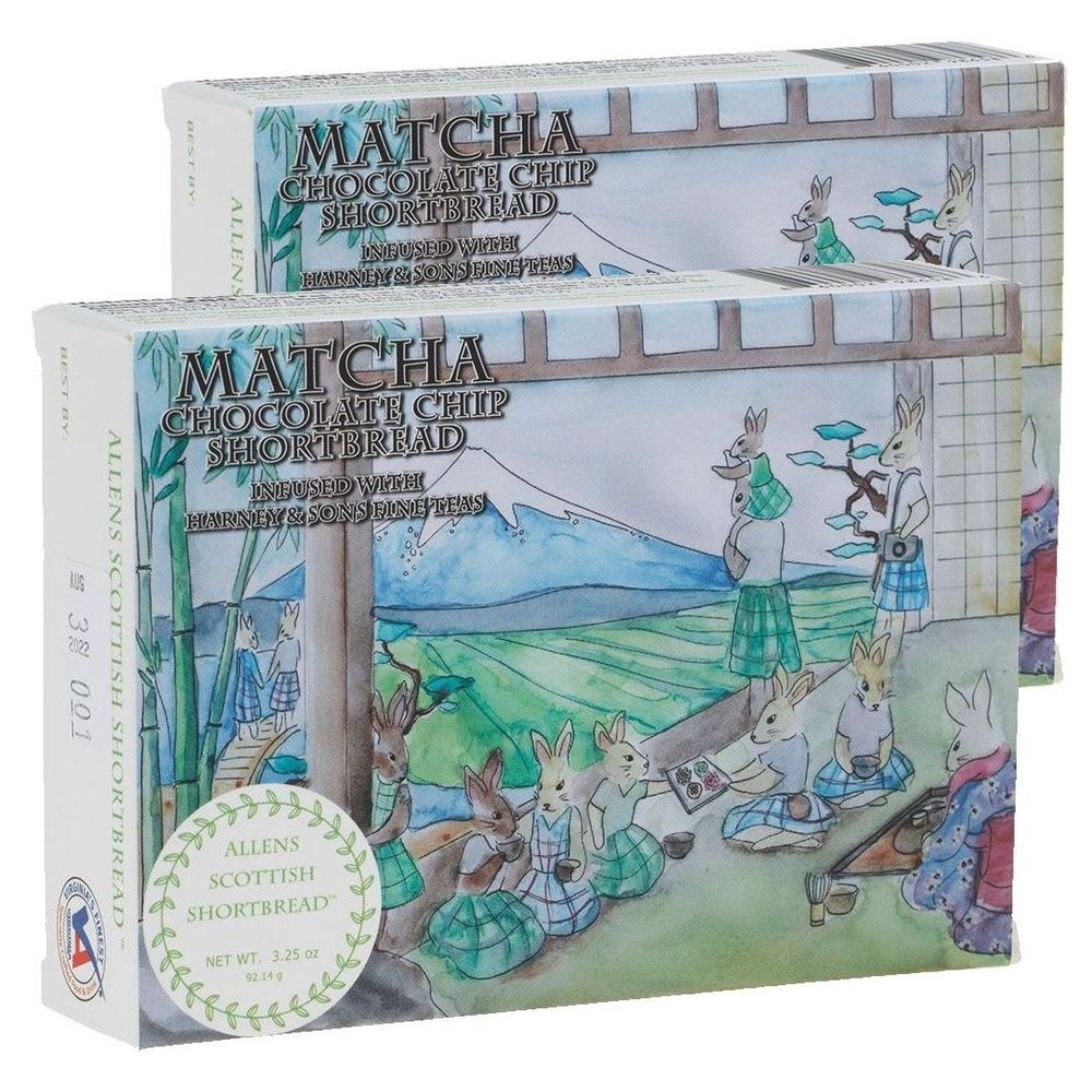 Allens Scottish Matcha Chocolate Chip Shortbread, 3.25 Ounce -- 12 per case