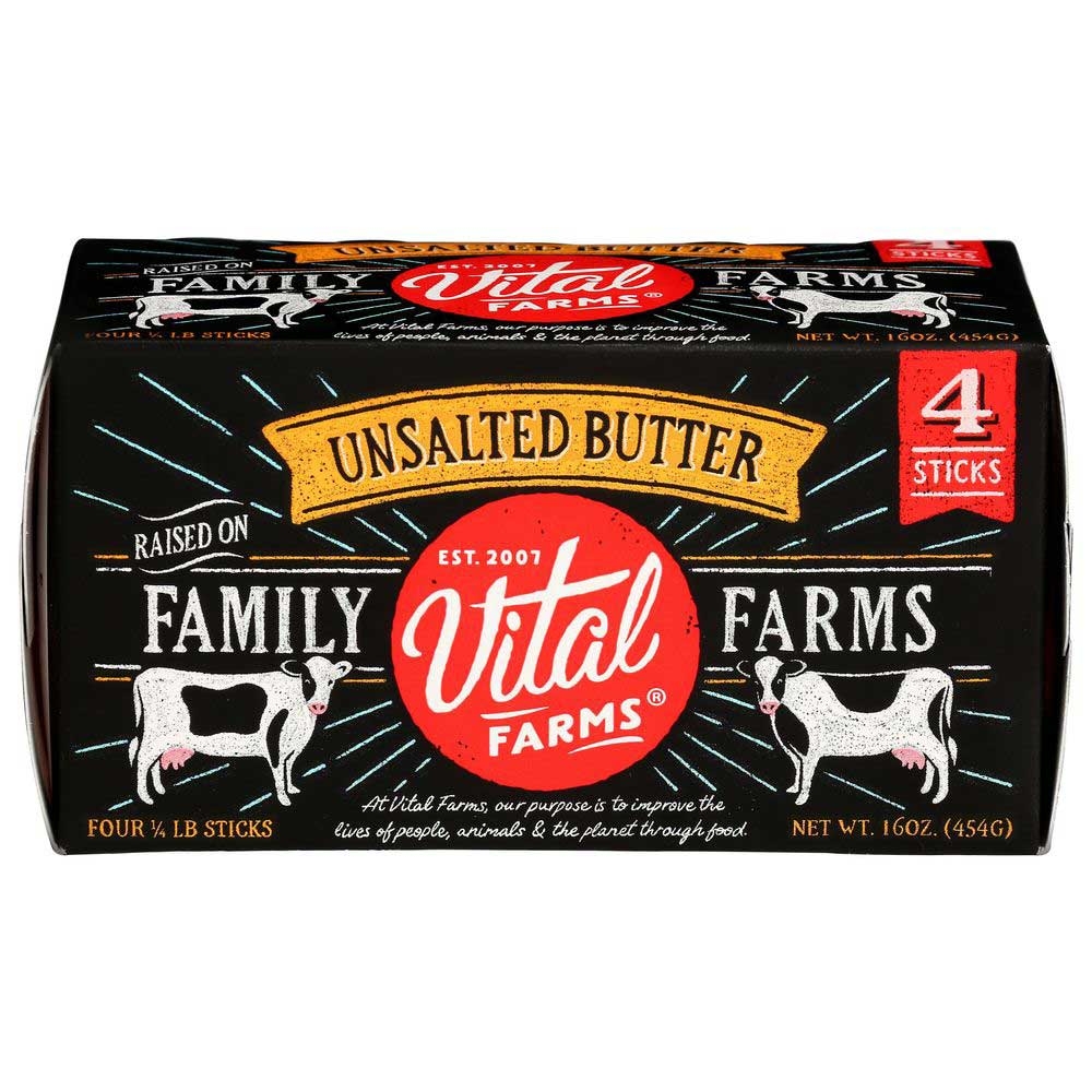 Vital Farms Pasture Raised Unsalted Butter, 16 Ounce -- 15 per case