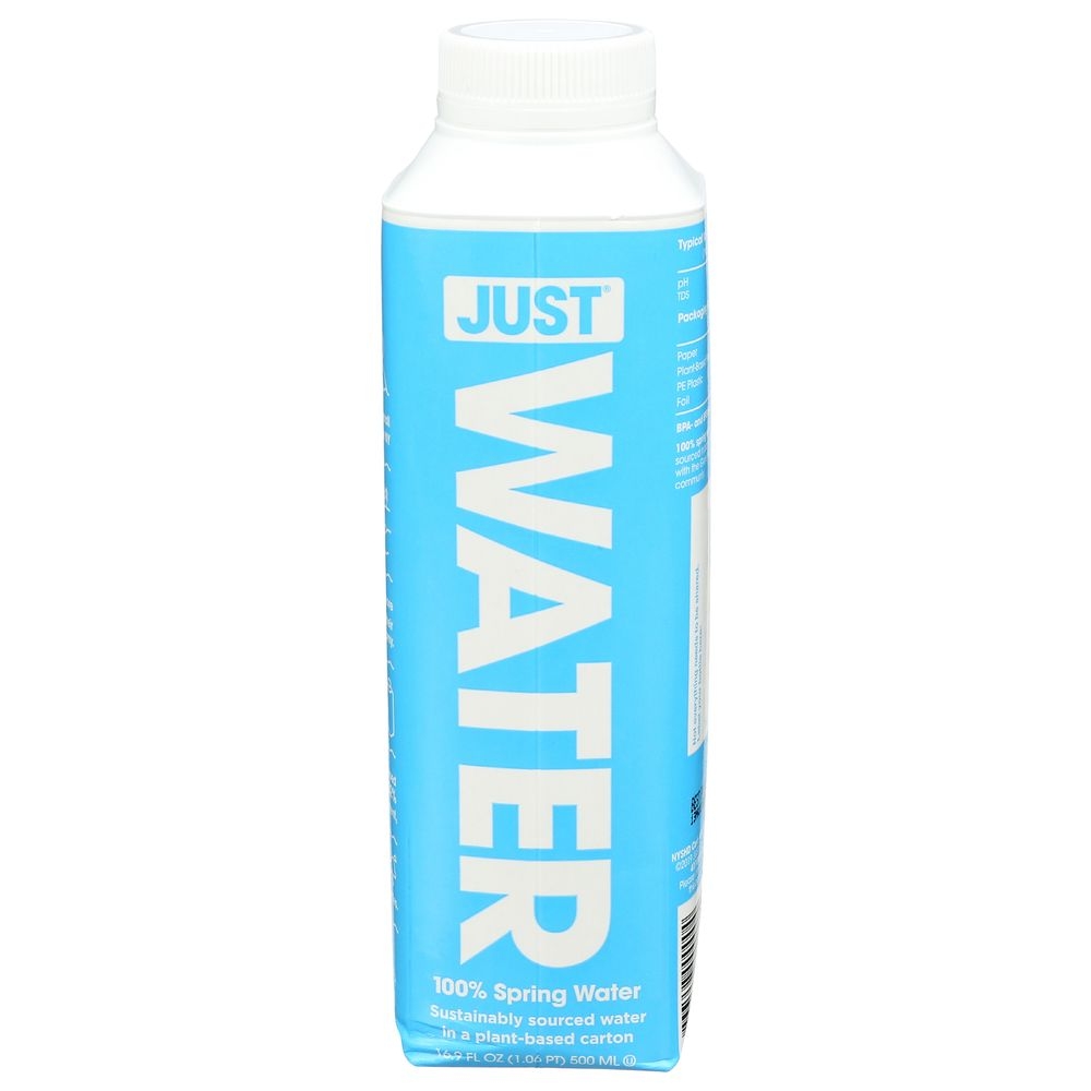 Just Water 100 Percent Bottled Spring Water, 500 Milliliter -- 12 per case.