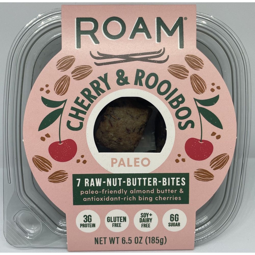 Roam Cherry and Rooibos Raw Energy Bites, 6.5 Ounce -- 12 per case