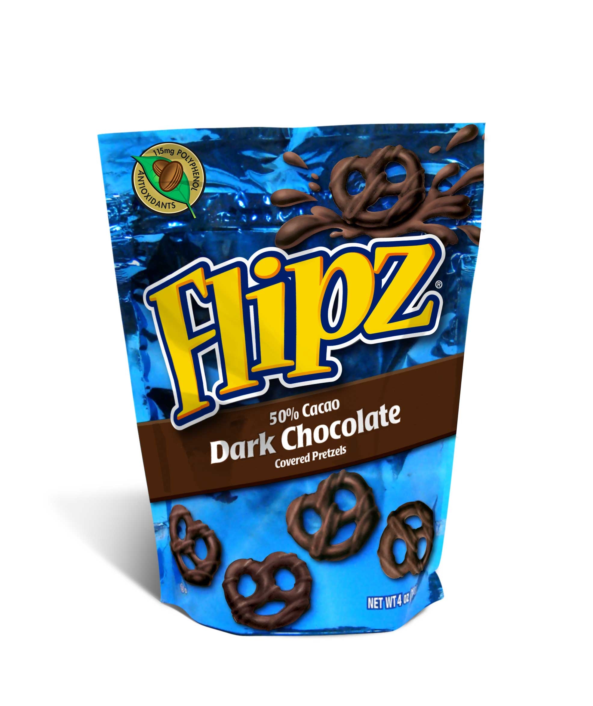 Flipz Dark Chocolate Covered Pretzel, 4 Ounce -- 6 per case.