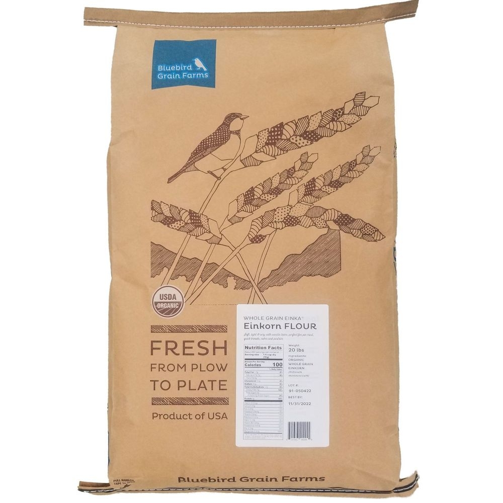 Bluebird Grain Farms Organic Whole Grain Einkorn Flour, 20 Pound Bag