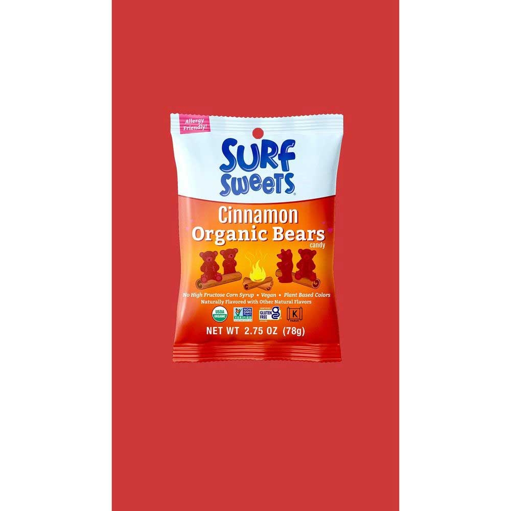 Surf Sweets Organic Cinnamon Bears Candy, 2.75 Ounce -- 12 per case