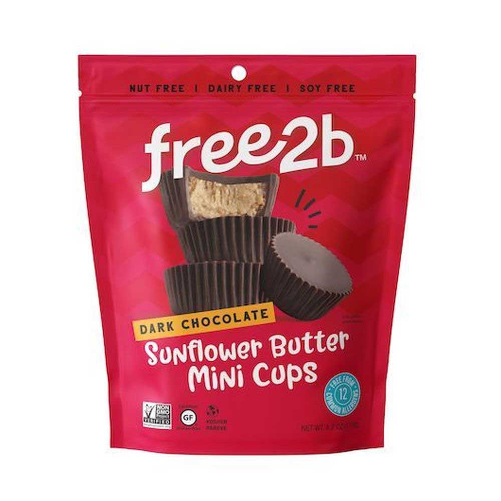 Free2b Dark Chocolate Sunflower Butter Mini Cups, 4.2 Ounce -- 6 per case