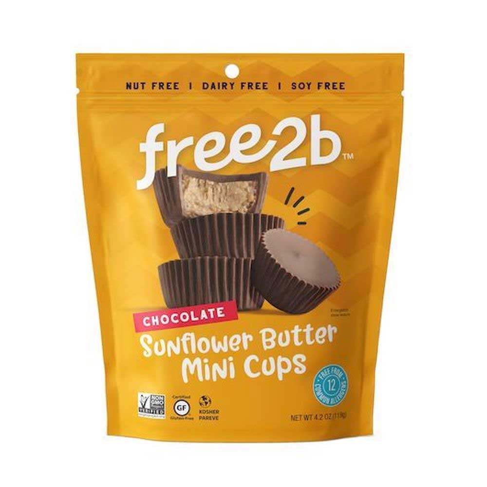 Free2b Chocolate Sunflower Butter Mini Cups, 4.2 Ounce -- 6 per case