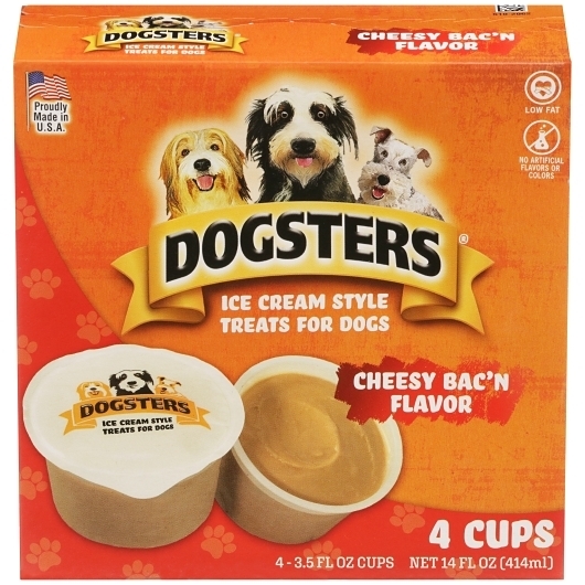 Dogsters Cheesy Bacon Flavor Ice Cream Style Treats for Dog, 3.5 Fluid Ounce -- 4 per case