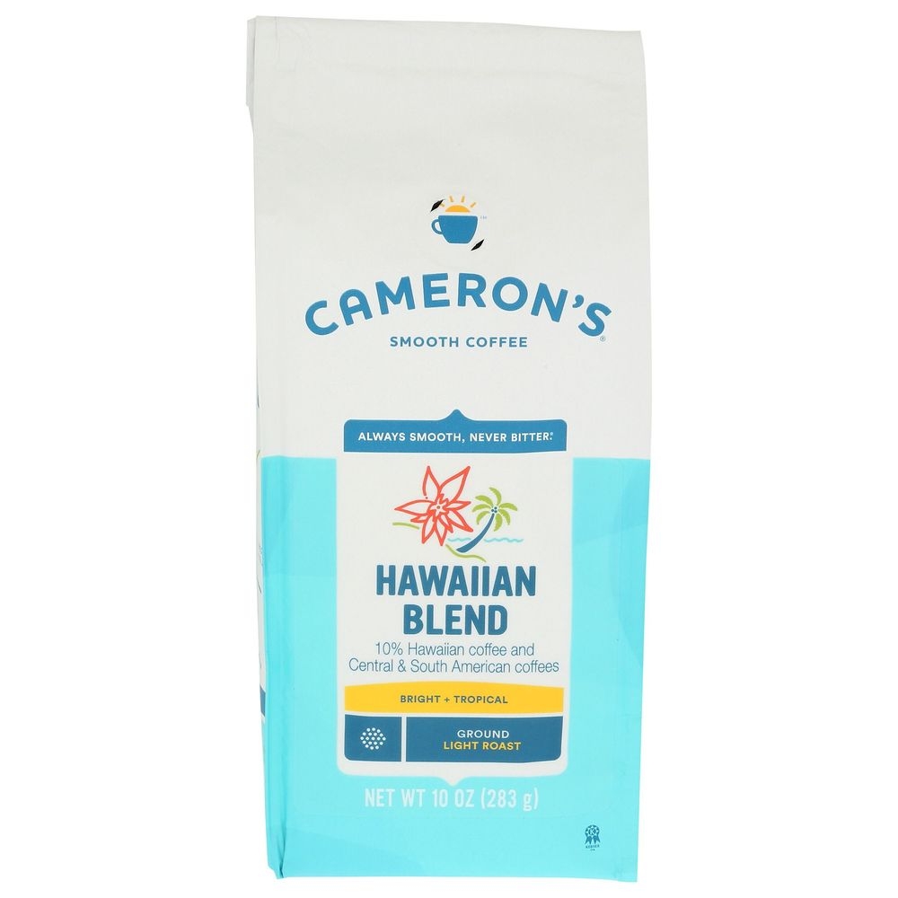 Camerons Hawaiian Blend Light Roast Ground Coffee, 10 Ounce -- 6 per case