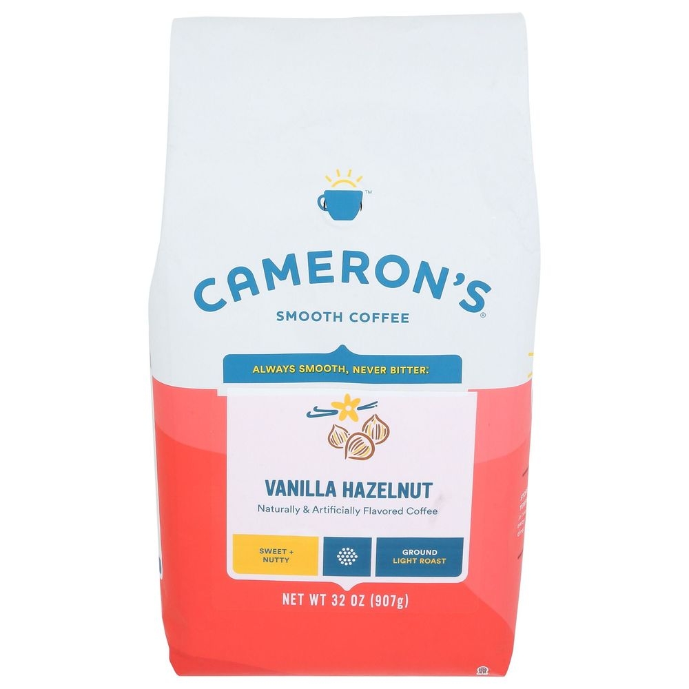 Camerons Vanilla Hazelnut Light Roast Ground Coffee, 32 Ounce -- 4 per case