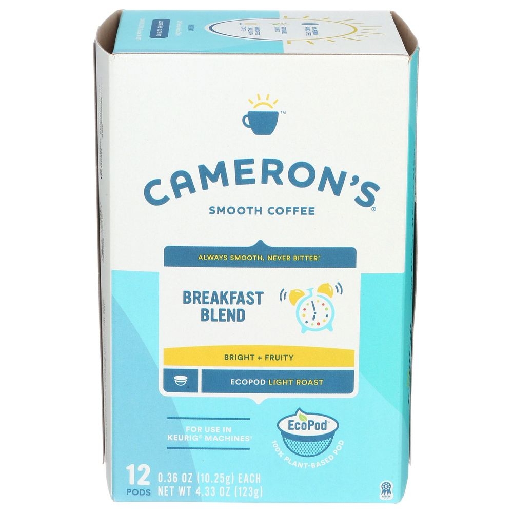 Camerons Single Serve Breakfast Blend Light Roast Coffee EcoPods, 12 count -- 6 per case