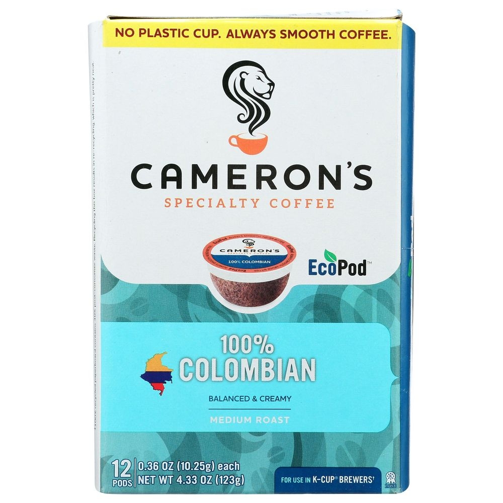 Camerons Single Serve Colombian Coffee Medium Roast EcoPods, 4.33 Ounce -- 6 per case