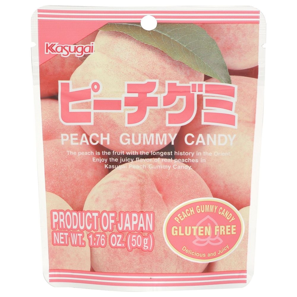 Kasugai Peach Gummy Candy, 1.76 Ounce -- 12 per case