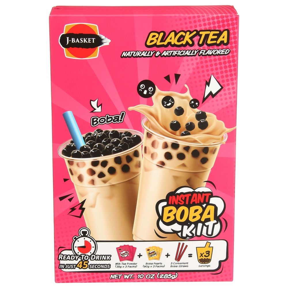 J-Basket Black Tea Instant Boba Kit, 10 Ounce -- 6 per case