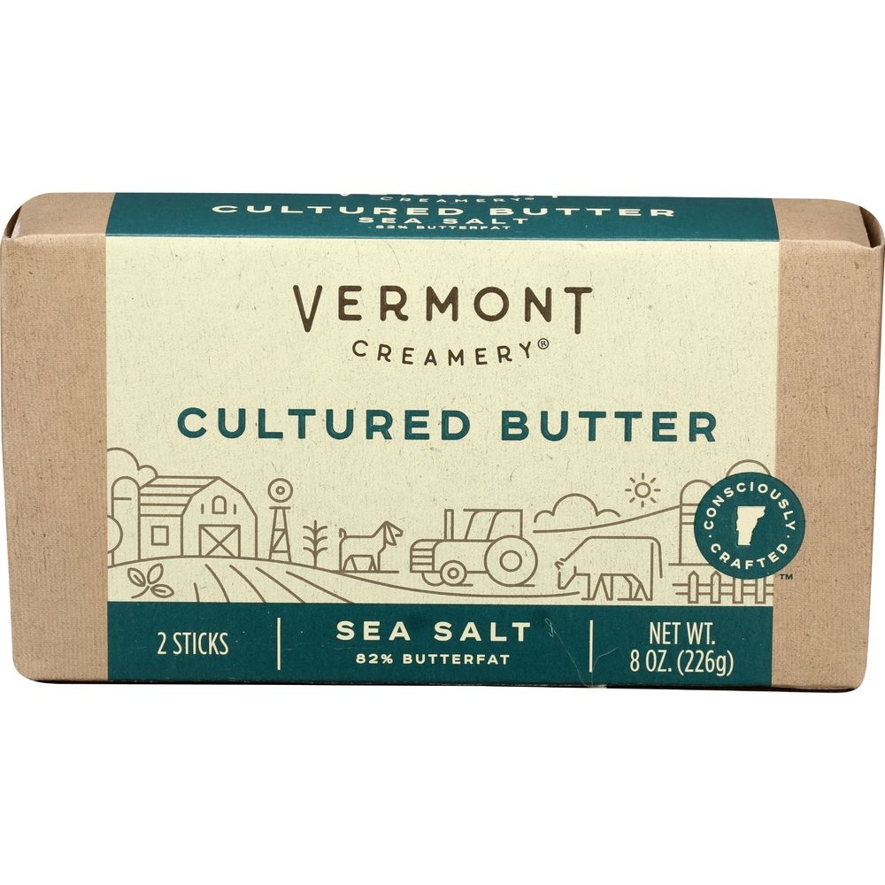 Vermont Creamery Cultured Butter with Sea Salt, 8 Ounce -- 12 per case