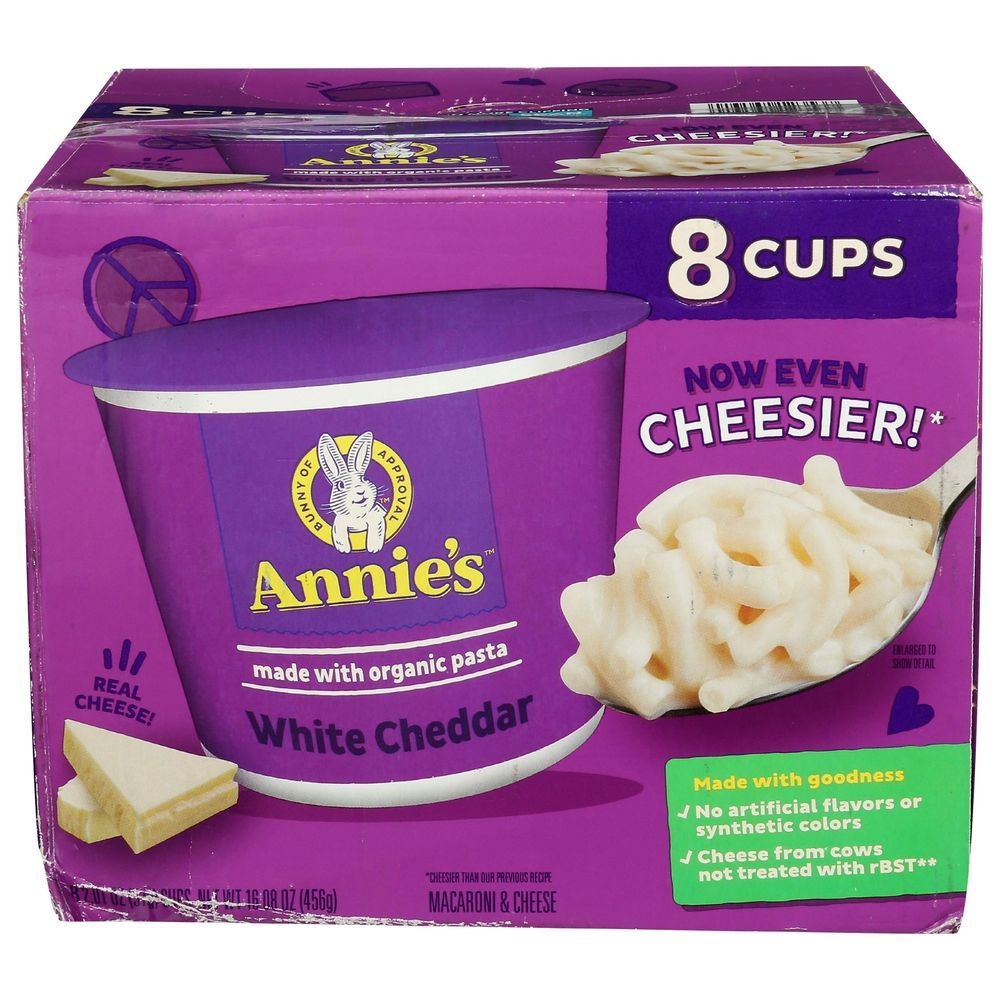 Annies Homegrown Organic White Cheddar Microwavable Mac and Cheese, 16.08 Ounce Cup