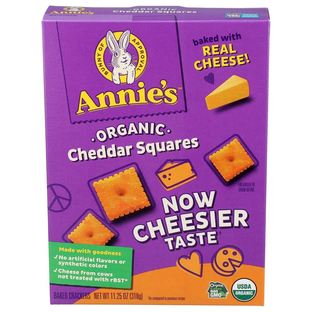 Annies Homegrown Organic Cheddar Squares, 11.25 Ounce -- 6 per case