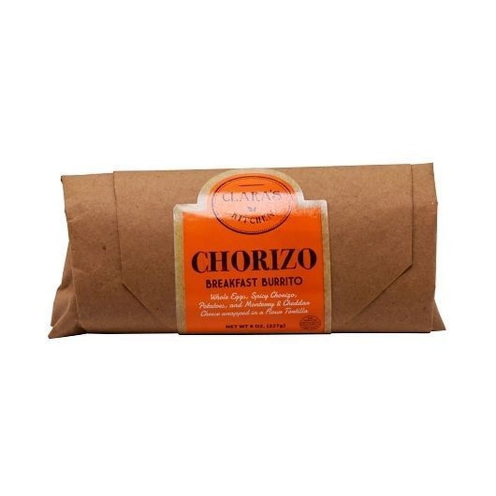 Claras Kitchen Chorizo Breakfast Burrito, 12 count