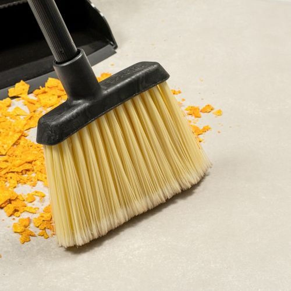 Carlisle 4686700 Duo-Sweep Flagged Angle Broom Head with Natural Bristles, 12 inch Width