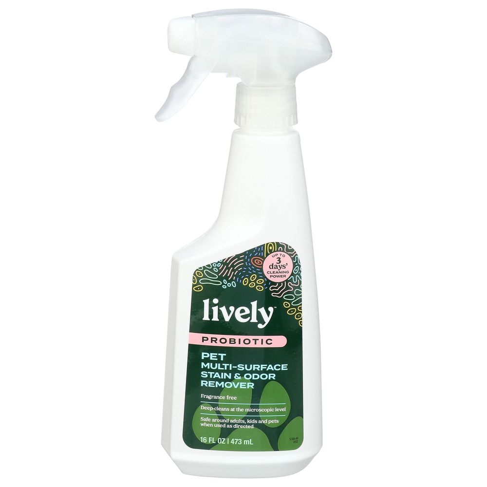 Lively Probiotic Pet Multi-Surface Stain and Odor Remover, 16 Fluid Ounce -- 4 per case