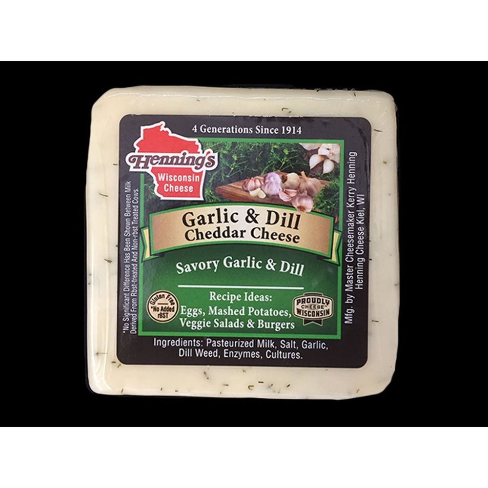 Hennings Garlic and Dill Cheddar Cheese, 5.6 Ounce -- 12 per case