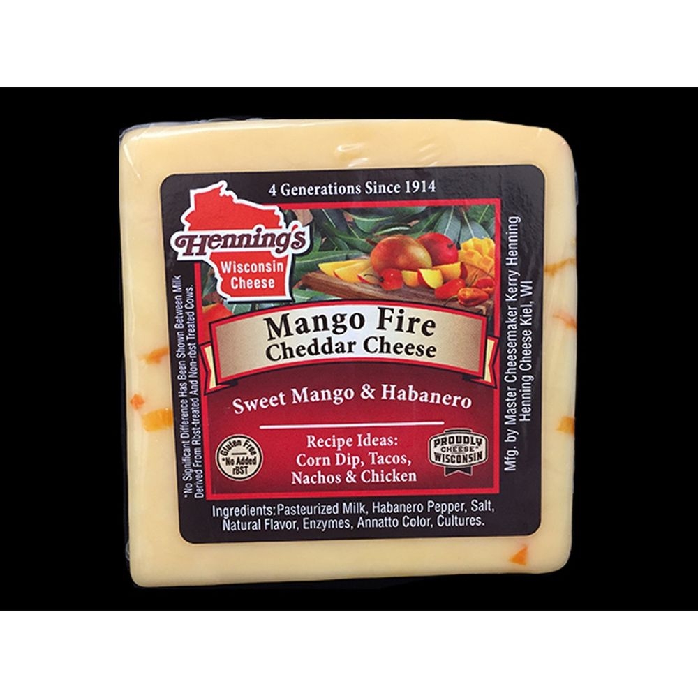 Hennings Mango Fire Cheddar Cheese, 5.6 Ounce -- 12 per case