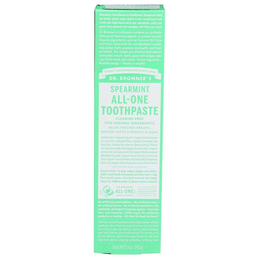 DR Bronners Organic Spearmint All One Toothpaste, 5 Ounce