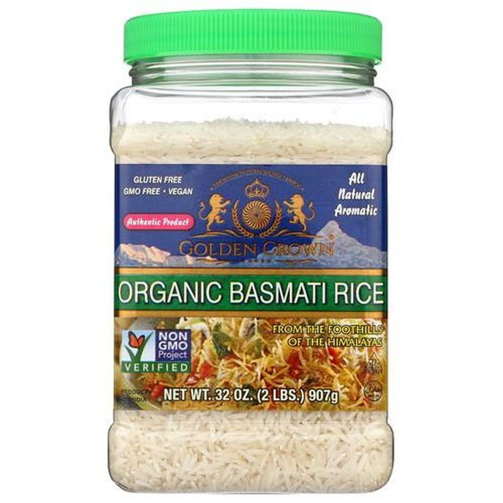 Golden Crown Organic Natural White Basmati Rice, 32 Ounce -- 4 per case