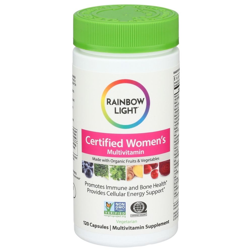 Rainbow Light Organic Certified Womens Multivitamin Capsules, 120 count