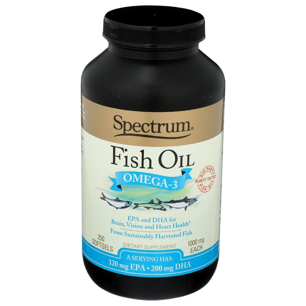 Spectrum Essentials Omega 3 Fish Oil Softgel, 250 count