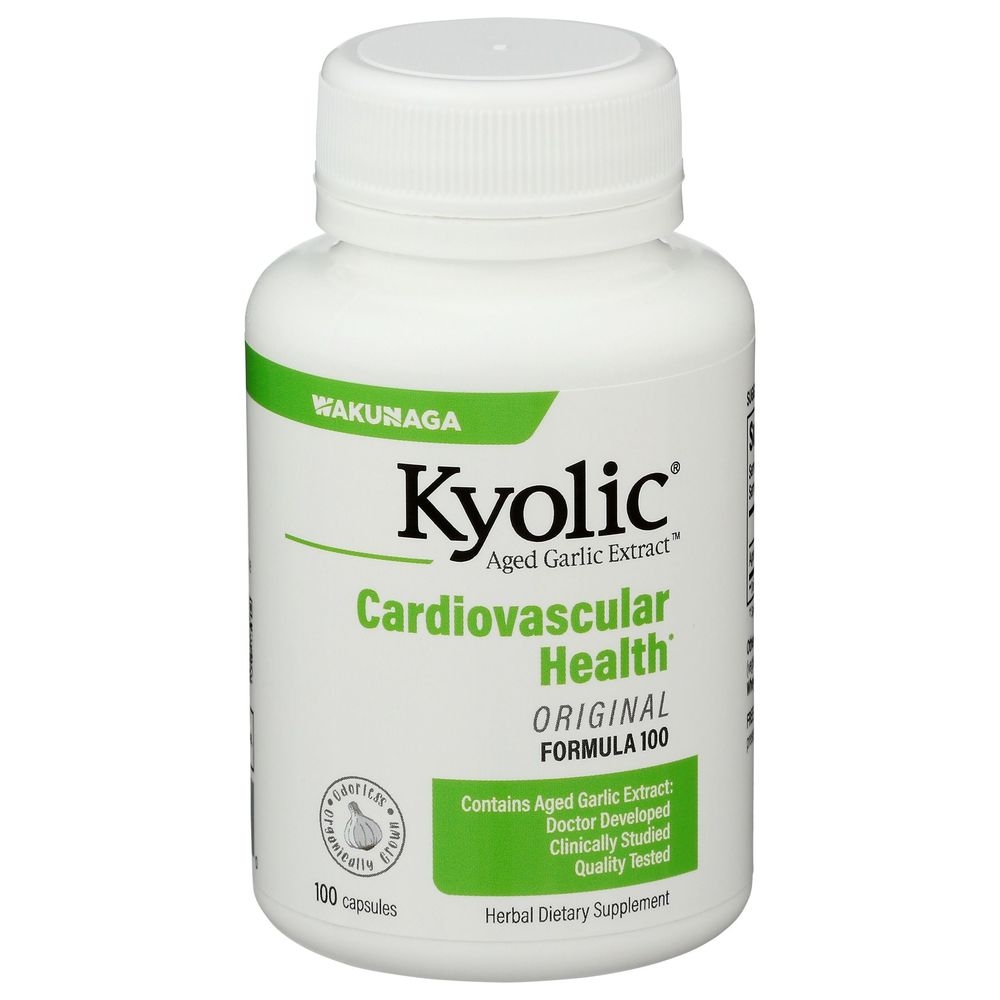 Kyolic Aged Garlic Extract Formula 100 Original Cardiovascular Health Dietary Supplement Capsules, 100 count