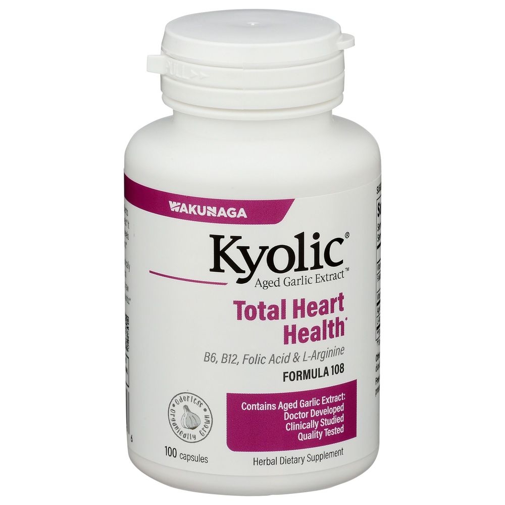 Kyolic Aged Garlic Extract Formula 108 Total Heart Health Dietary Supplement Capsules, 100 count