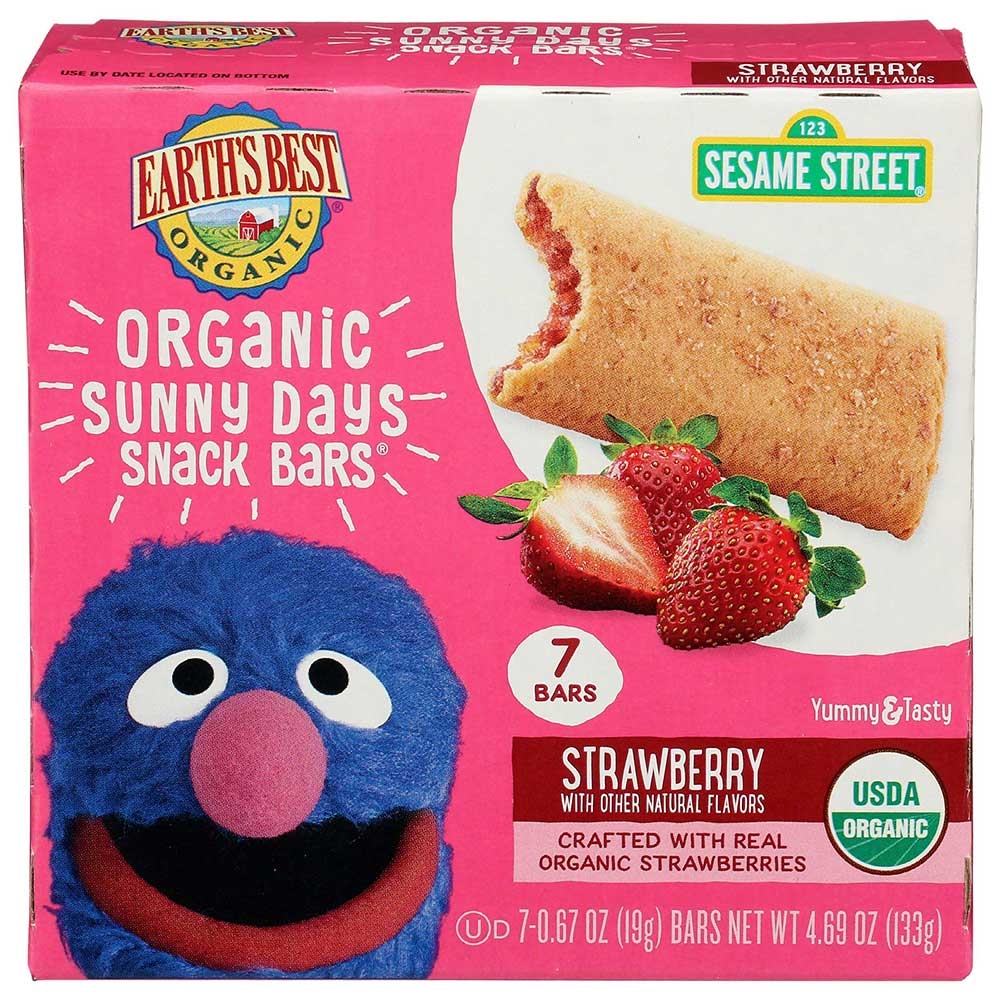 Earths Best Organic Strawberry Sunny Day Toddler Snack Bar, 4.69 Ounce -- 6 per case