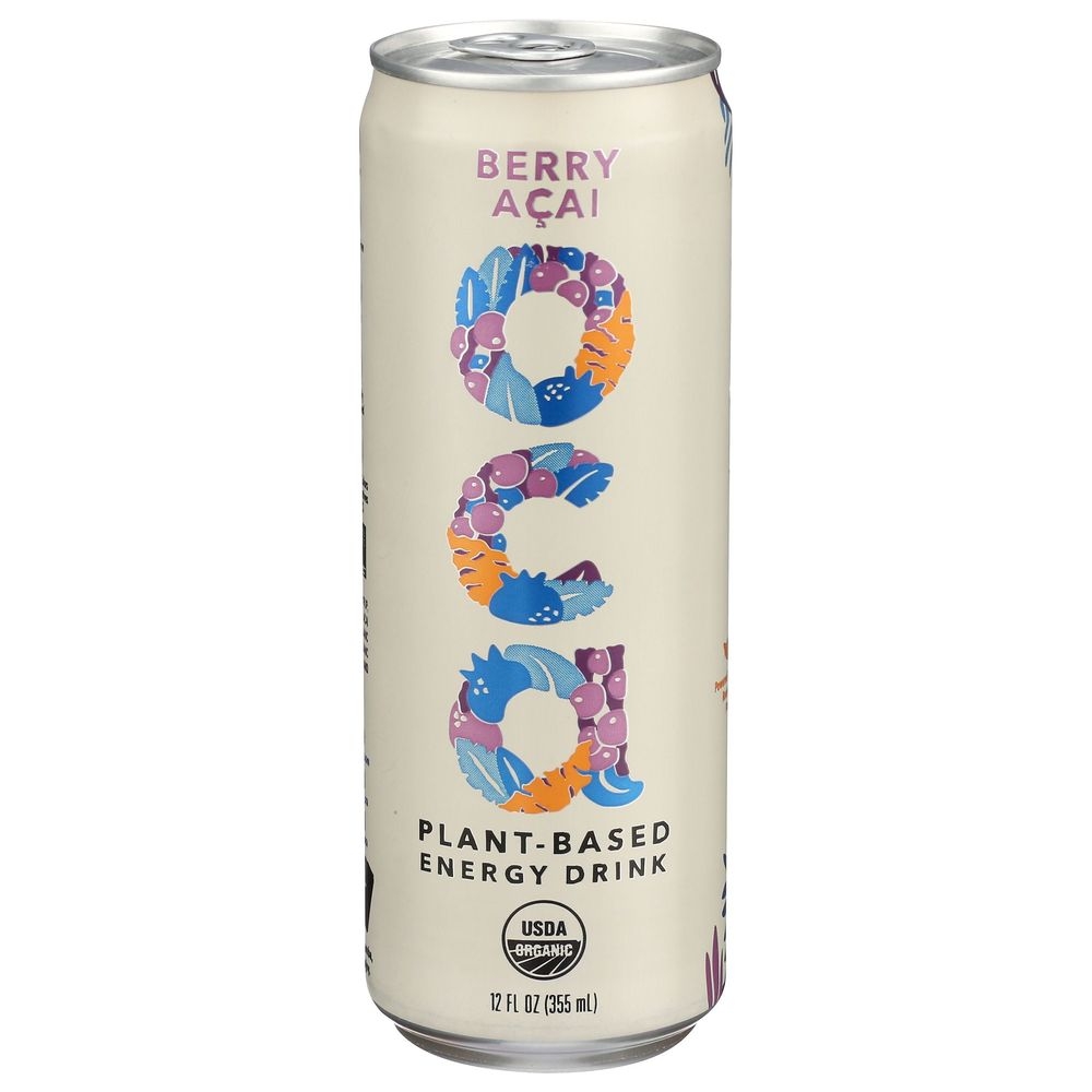 Oca Organic Berry Acai Plant Based Energy Drink, 12 Fluid Ounce -- 12 per case