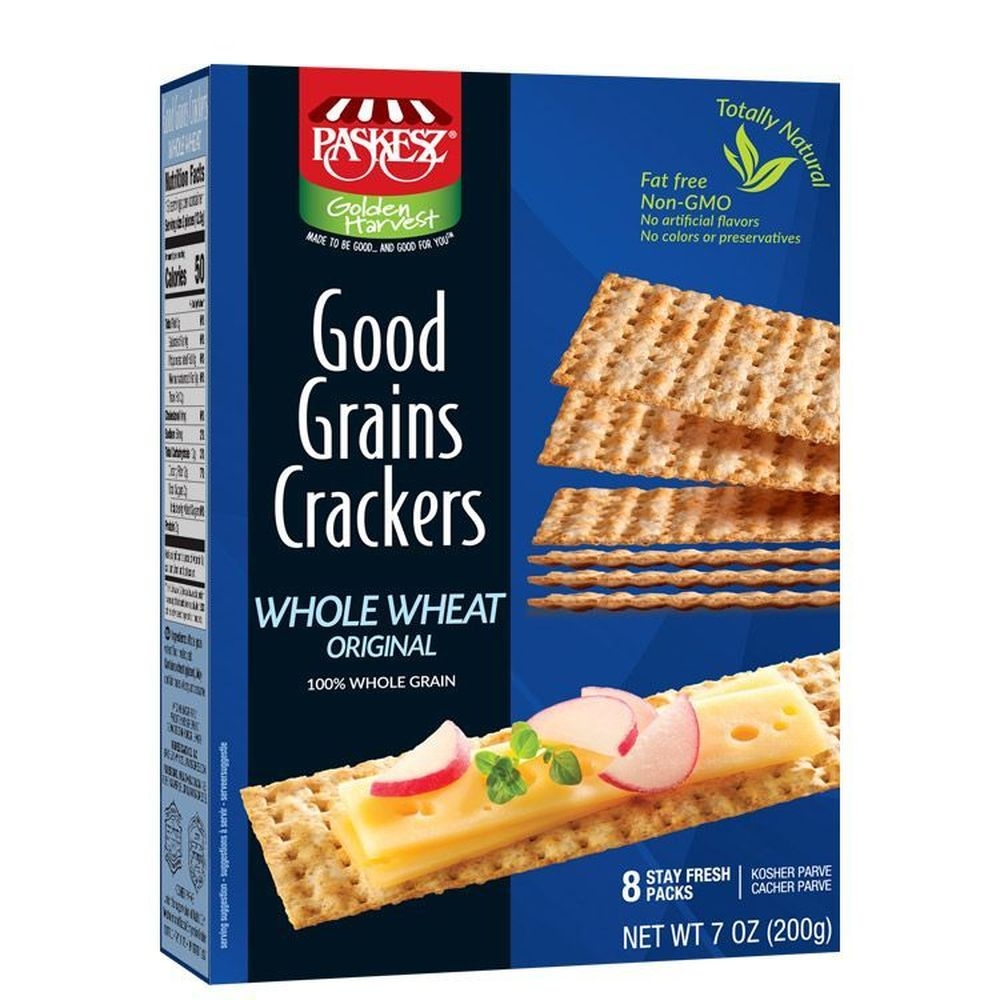 Paskesz Original Whole Wheat Good Grains Crackers, 7 Ounce -- 12 per case
