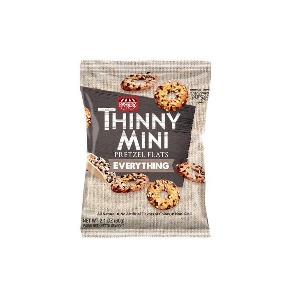 Paskesz Everything Thinny Mini Pretzel Flats, 2.1 Ounce -- 24 per case