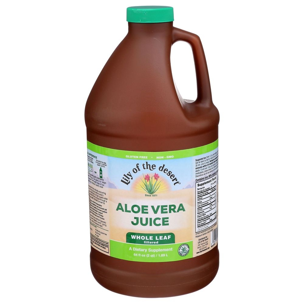 Lily Of The Desert Organic Whole Leaf Aloe Vera Juice, 64 Fluid Ounce -- 3 per case