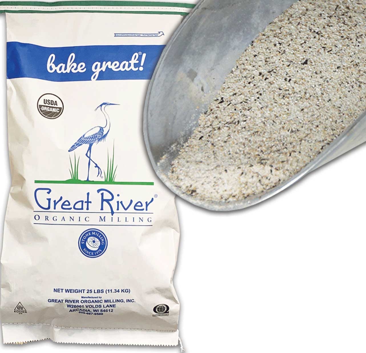Great River Organic Medium Buckwheat Flour, 25 Pound