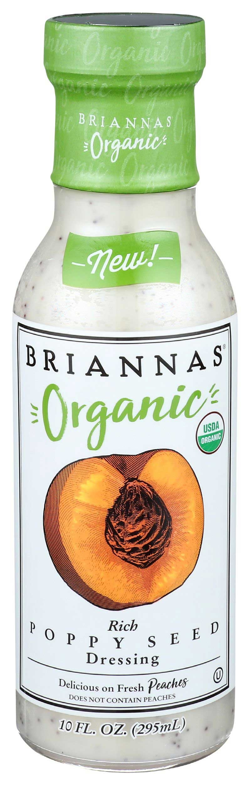 Briannas Organic Rich Poppy Seed Salad Dressing, 10 Fluid Ounce -- 6 per case
